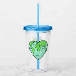 Vaso Acrílico Nombre personalizado y texto Earth Love tumblers