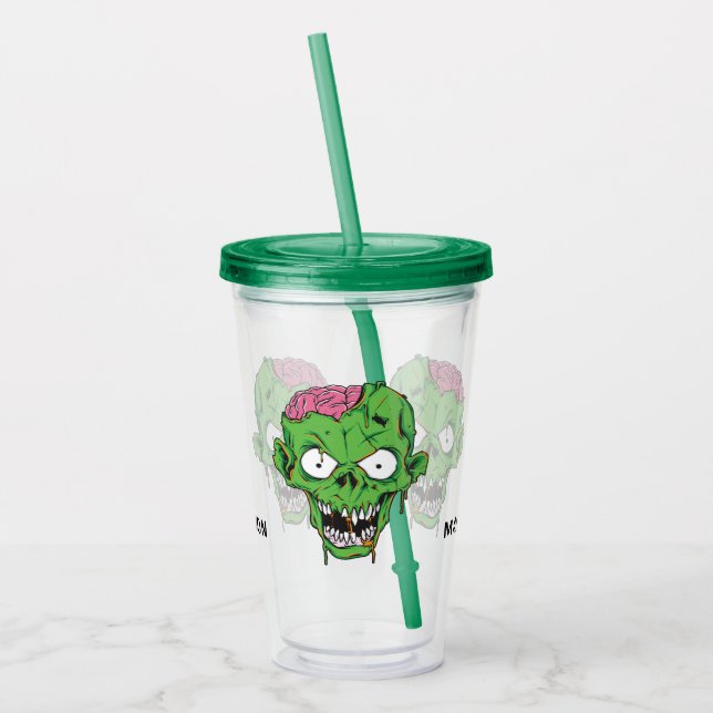 Vaso Acrílico Nombre personalizado Zombie tumblers (Izquierda)