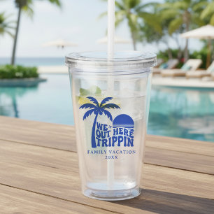 Vaso Acrílico Nosotros Aquí De Viaje Divertido Vacaciones Famili
