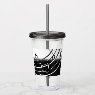 Vaso Acrílico Notas musicales Tumbler acrílico