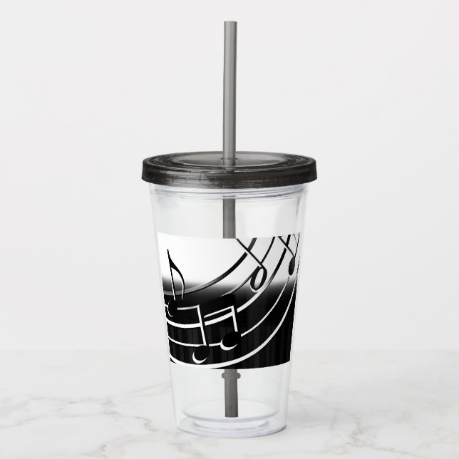 Vaso Acrílico Notas musicales Tumbler acrílico (Anverso)
