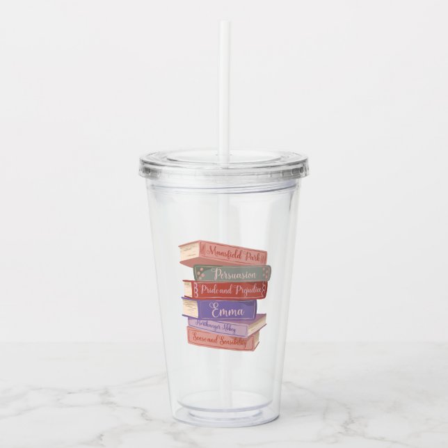 Vaso Acrílico Novelas de Jane Austen V (Anverso)