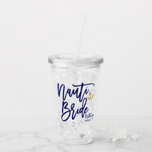 Vaso Acrílico Novia Nauti Divertida Fiesta de Despedida de Solte