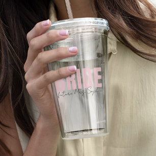 Vaso Acrílico Novia Nombre de futura Sra. Personalizado