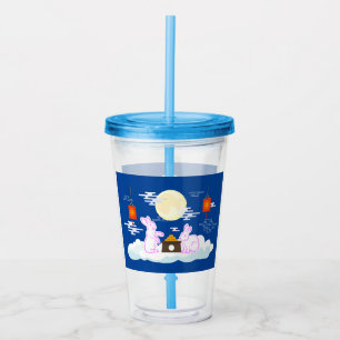 Vaso Acrílico Nubes de torta lunar en el festival de mediados de