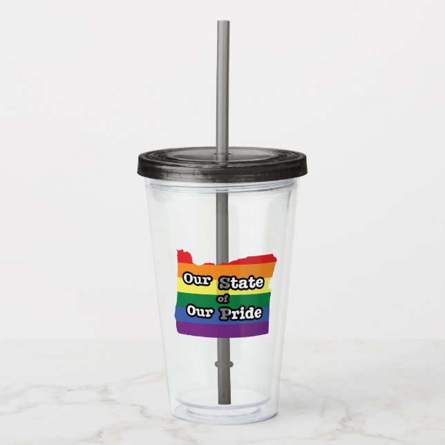 Vaso Acrílico Nuestro estado de orgullo| Oregón (Anverso)