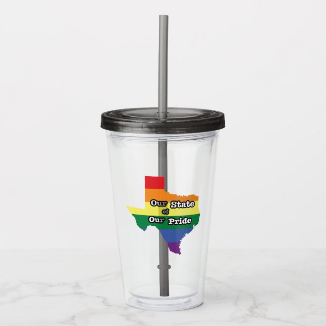 Vaso Acrílico Nuestro estado de orgullo| Texas (Anverso)