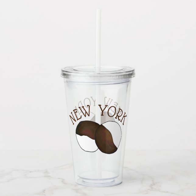 Vaso Acrílico Nueva York City NYC Cookie en blanco y negro (Anverso)