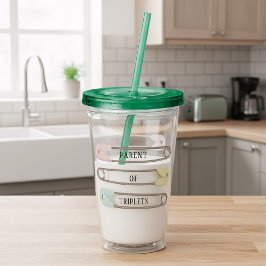 Vaso Acrílico Nuevo padre Triplet Baby Diaper Pin Tumbler Acríli