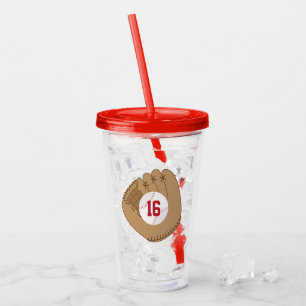 Vaso Acrílico Número de Jersey de Mitt de Béisbol