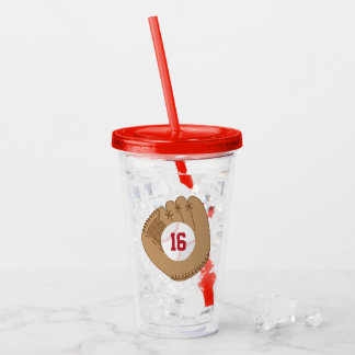 Vaso Acrílico Número de Jersey de Mitt de Béisbol