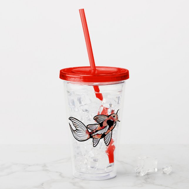 Vaso Acrílico Obras de arte de peces de Koi Pond (Anverso (hielo))