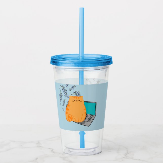 Vaso Acrílico Office Cat (Anverso)