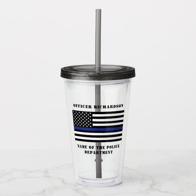 Vaso Acrílico Oficial de policía personalizado policía de la Lín (Anverso)