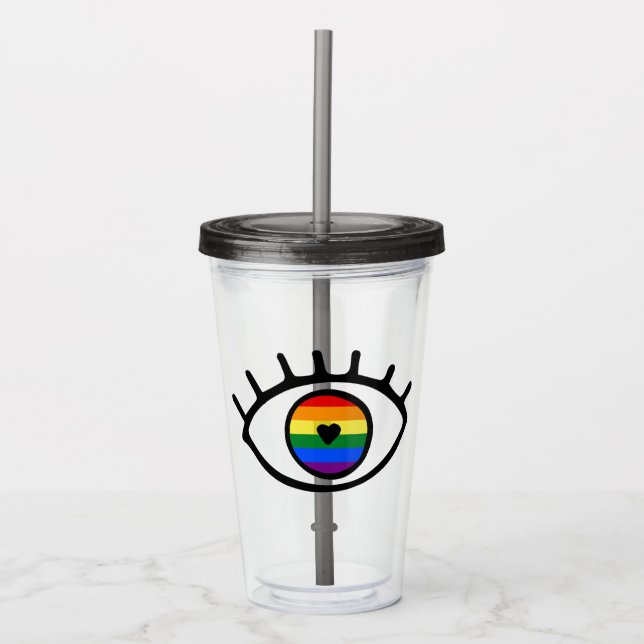 Vaso Acrílico Ojo arcoiris (Anverso)