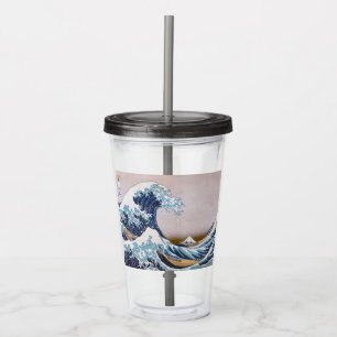 Vaso Acrílico Ola de tsunami Gran ola frente a Kanagawa Japón po