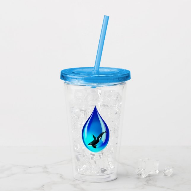 Vaso Acrílico Orca en gota de agua (Reverso (hielo))