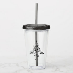 Vaso Acrílico Orca tribal negra y blanca
