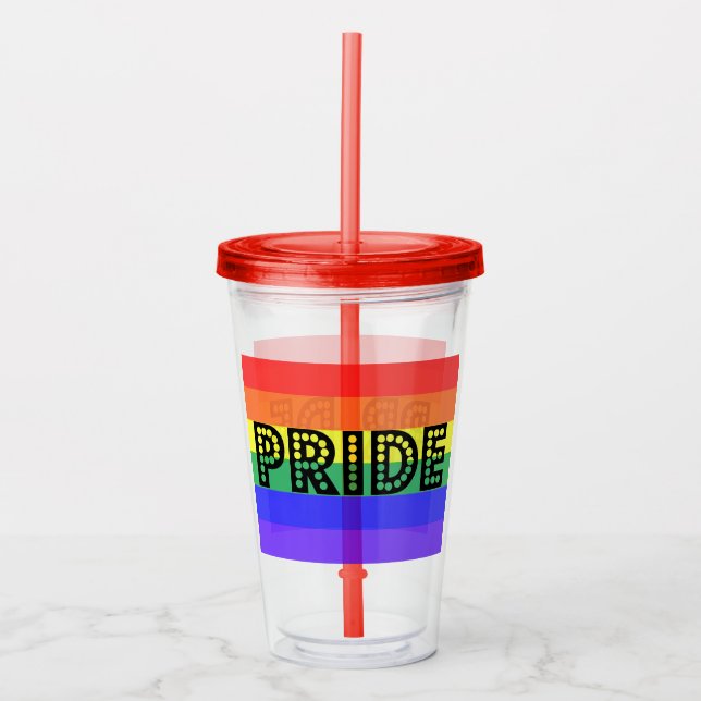 Vaso Acrílico Orgullo arcoiris (Anverso)