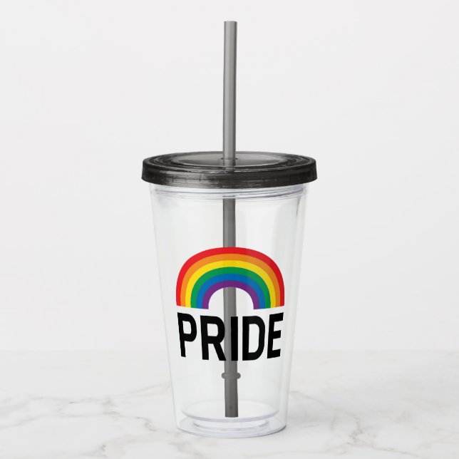 Vaso Acrílico Orgullo arcoiris (Anverso)