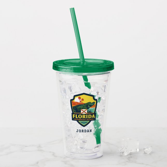 Vaso Acrílico Orgullo del Estado | Florida (Anverso (hielo))