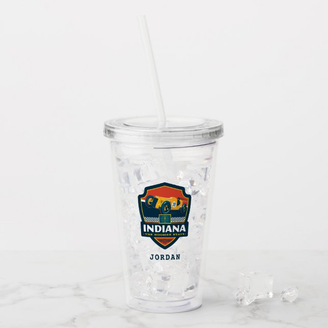 Vaso Acrílico Orgullo del Estado | Indiana (Anverso (hielo))