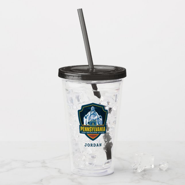 Vaso Acrílico Orgullo del Estado | Pennsylvania (Anverso (hielo))