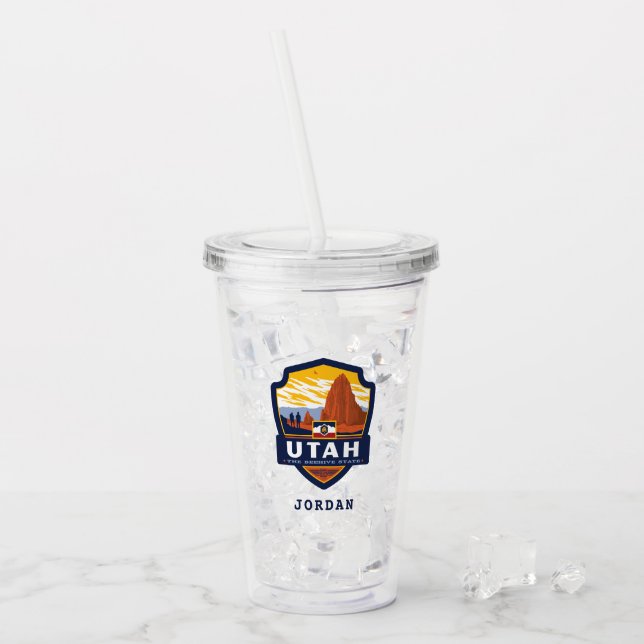 Vaso Acrílico Orgullo del Estado | Utah (Anverso (hielo))
