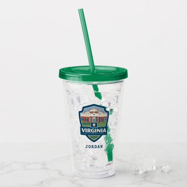 Vaso Acrílico Orgullo del Estado | Virginia (Anverso (hielo))