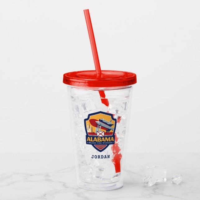 Vaso Acrílico Orgullo el | Alabama del estado (Anverso (hielo))