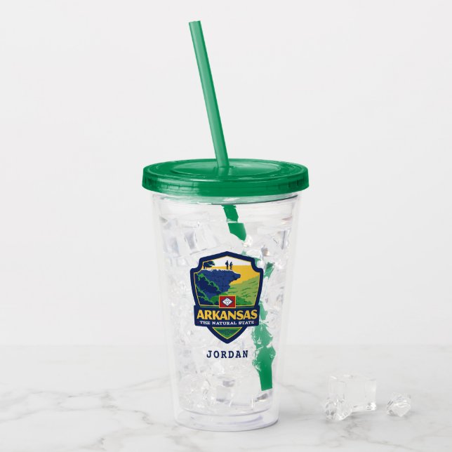Vaso Acrílico Orgullo el | Arkansas del estado (Anverso (hielo))