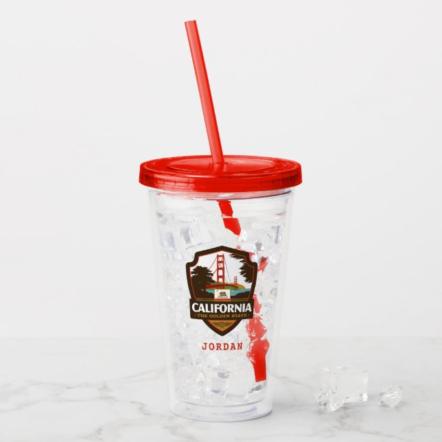 Vaso Acrílico Orgullo el | California del estado (Anverso (hielo))