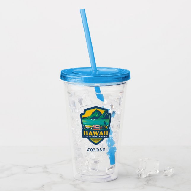 Vaso Acrílico Orgullo el | Hawaii del estado (Anverso (hielo))