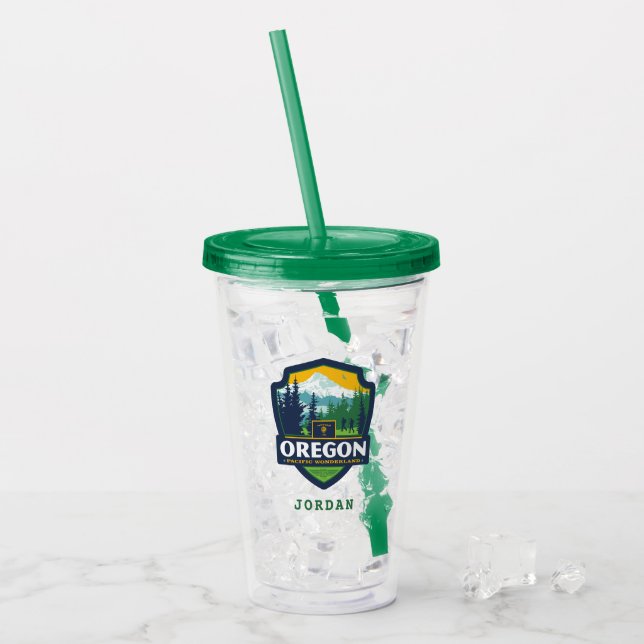 Vaso Acrílico Orgullo el | Oregon del estado (Anverso (hielo))