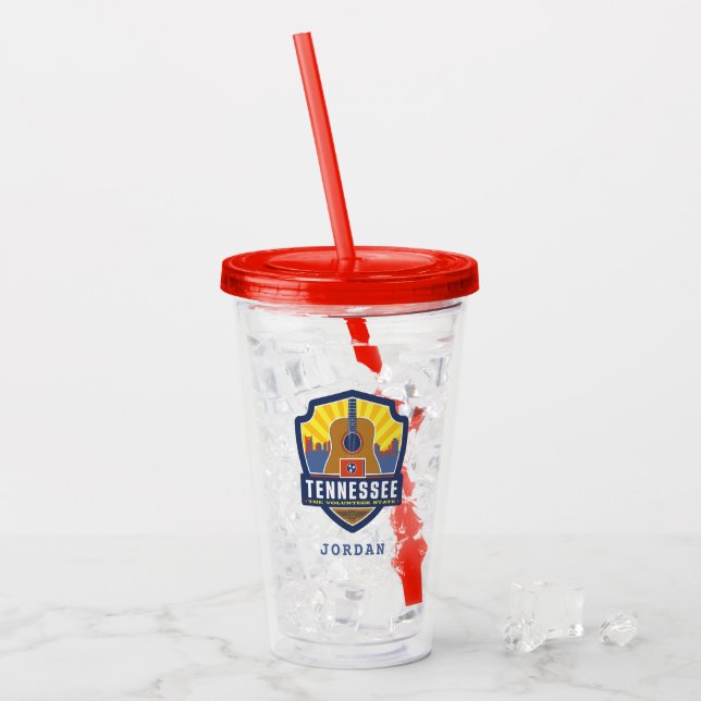 Vaso Acrílico Orgullo el | Tennessee del estado (Anverso (hielo))