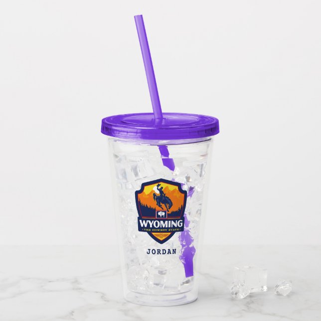Vaso Acrílico Orgullo el | Wyoming del estado (Anverso (hielo))
