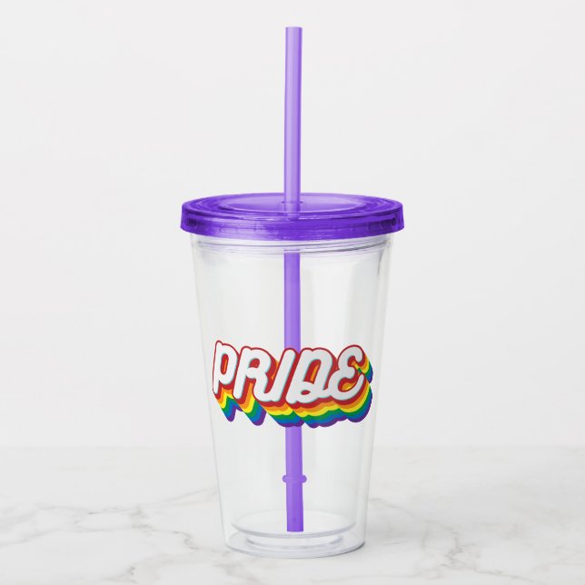 Vaso Acrílico Orgullo| Estilo de los años 70 (Anverso)