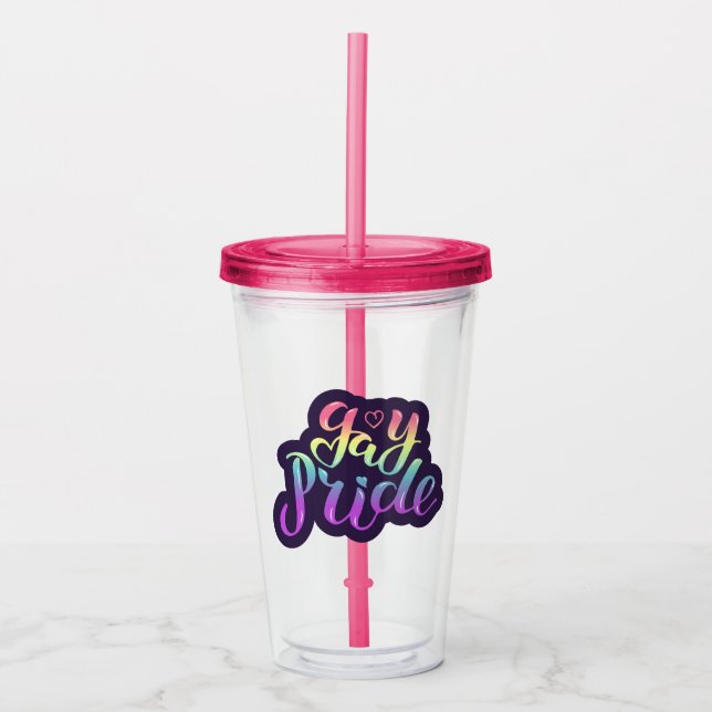 Vaso Acrílico Orgullo gay (Anverso)