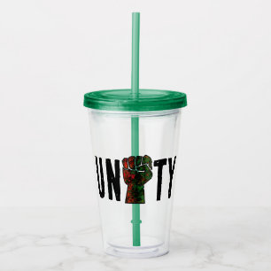 Vaso Acrílico orgullo negro bandera panafricana roja verde puño