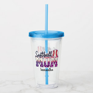Vaso Acrílico Orgullosa vida de mamá de Softball