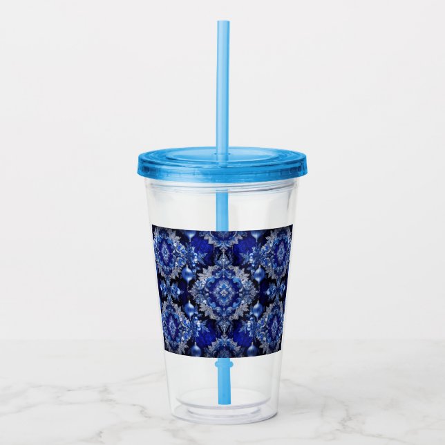 Vaso Acrílico Ornamentos decorativos azules Tumbler acrílico de  (Anverso)