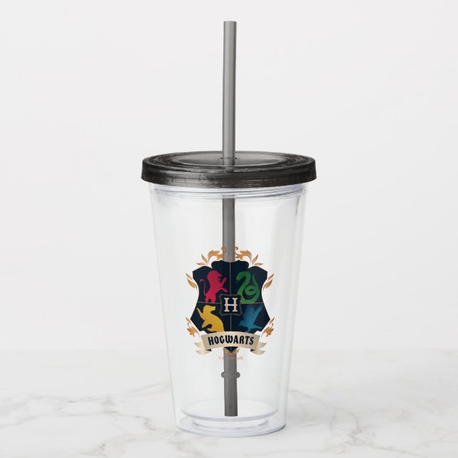 Vaso Acrílico Ornate HOGWARTS™ House Escudo (Anverso)