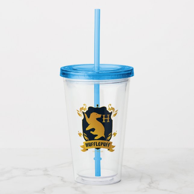 Vaso Acrílico Ornate HUFFLEPUFF™ House Escudo (Anverso)