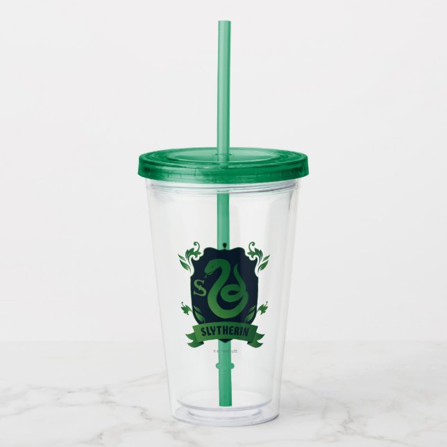 Vaso Acrílico Ornate SLYTHERIN™ House Escudo (Anverso)