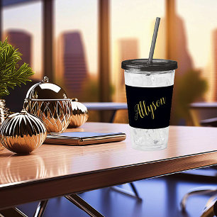 Vaso Acrílico Oro glamour personalizado