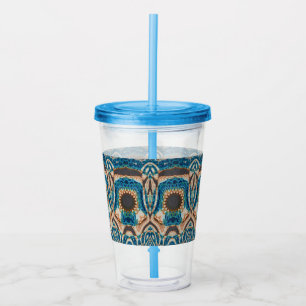 Vaso Acrílico Oro turquesa Sol Southwestern Art