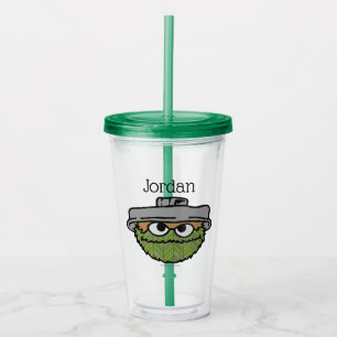 Vaso Acrílico Oscar el Grouch   Retroceso de los años 80