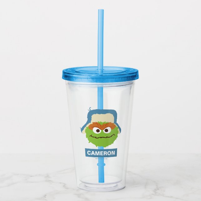 Vaso Acrílico Oscar el rostro de Grouch Woodland | Añadir su nom (Anverso)