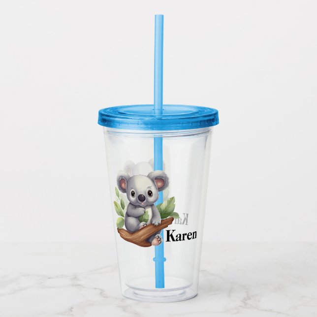 Vaso Acrílico Oso de Kola Personalizado  (Anverso)