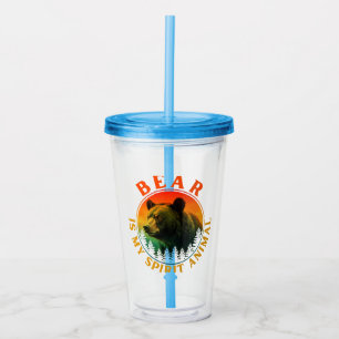 Vaso Acrílico Oso es mi animal espiritual